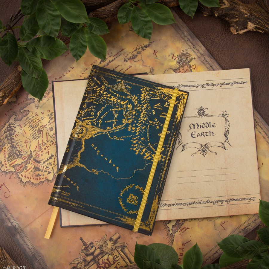 Cinereplicas Notebooks | Middle-Earth Hardcover Notebook With Foldable Map