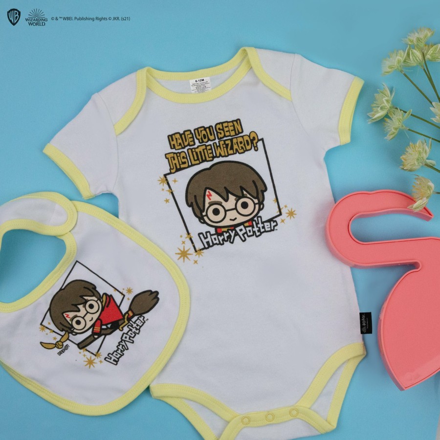 Cinereplicas Baby Sets | Little Wizard Baby Bodysuit And Bib