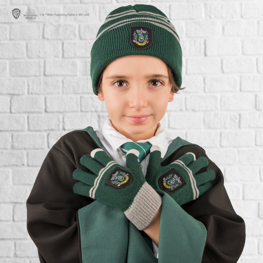 Cinereplicas Gloves | Kids Slytherin Gloves And Beanie Set