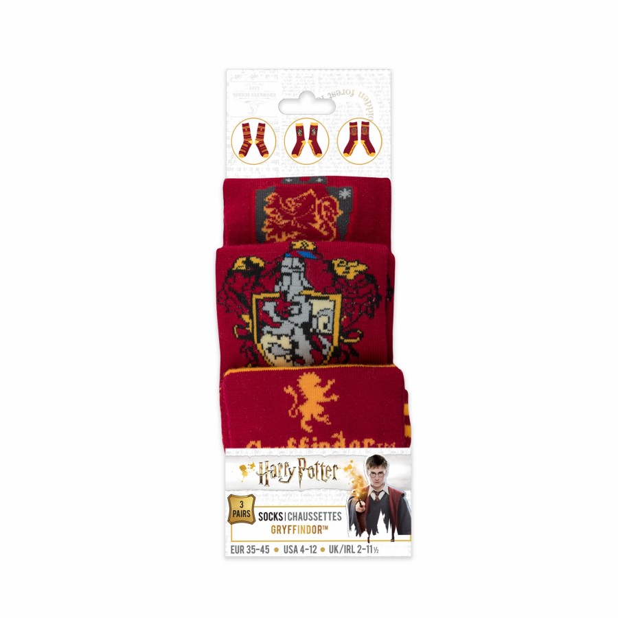 Cinereplicas Socks | Set Of 3 Gryffindor Socks